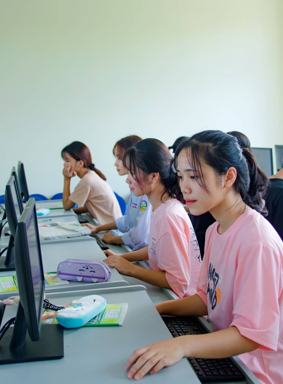Candidates at workstations