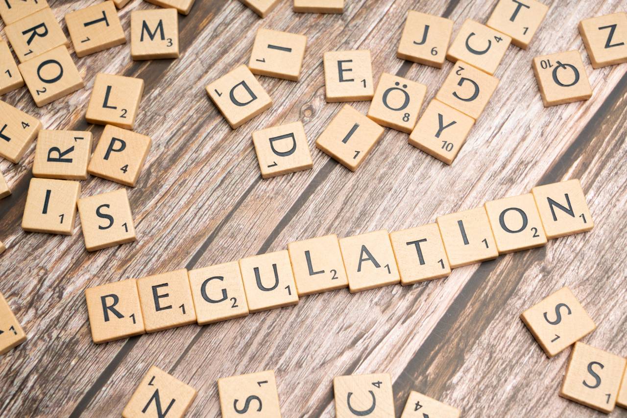 The word regulation in tiles